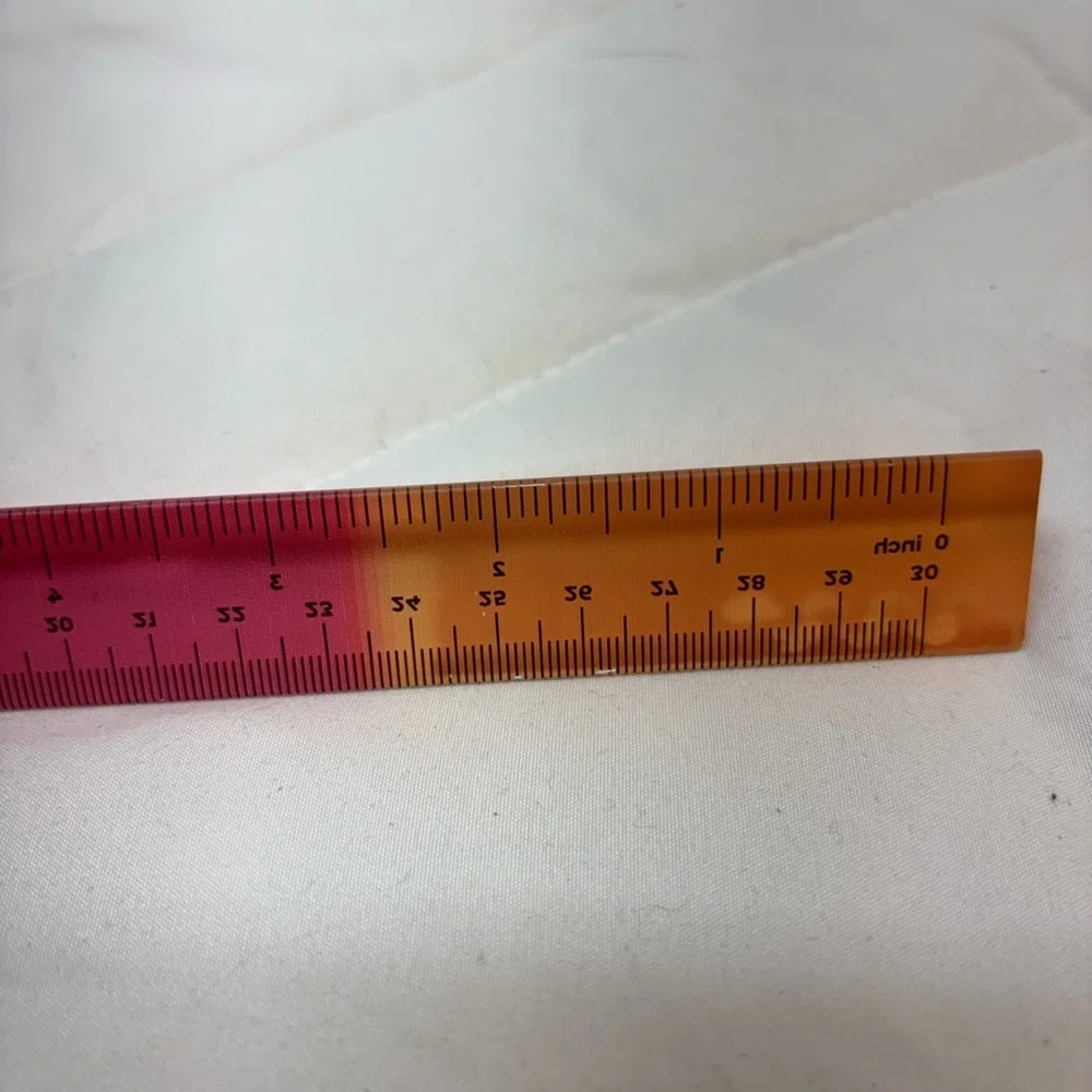 New Fun Up & up 13” Acrylic Ruler Pink Red and Orange
